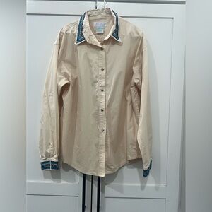 Vintage Segrets Sun Prints colorful embroidered design collar, women’s large